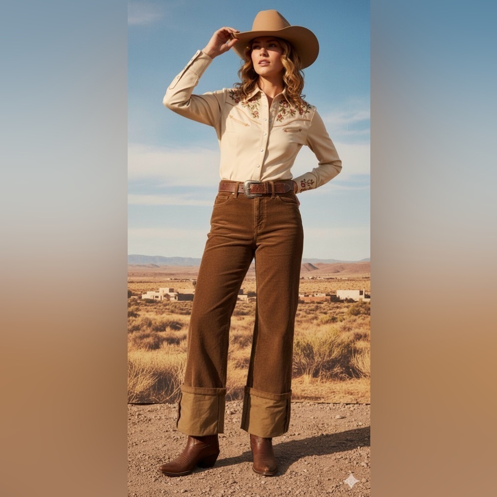 Anthropologie by PILCRO Scotty Cuffed High Rise Corduroy Pants Bohemian Sz 25